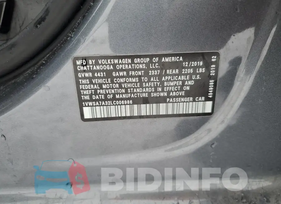 1VWSA7A32LC006986 Photo# 12