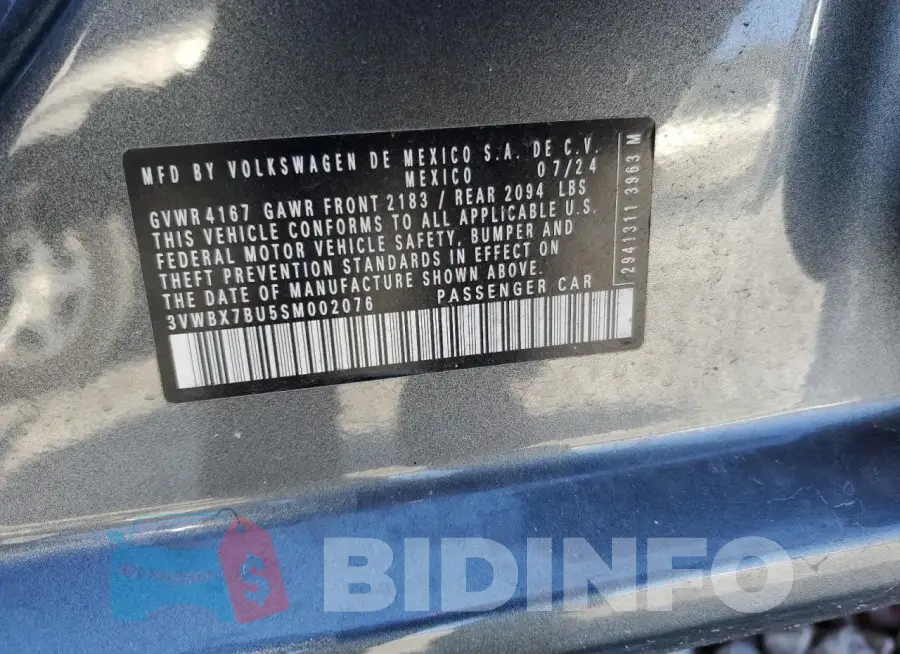 3VWBX7BU5SM002076 Photo# 12