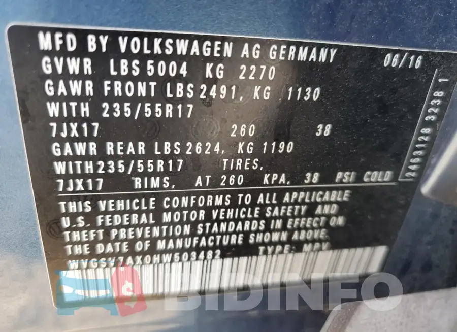 WVGSV7AX0HW503482 Photo# 12
