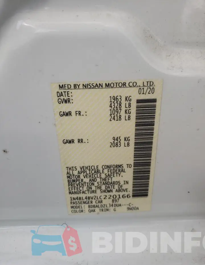 1N4BL4BV2LC220166 Photo# 12