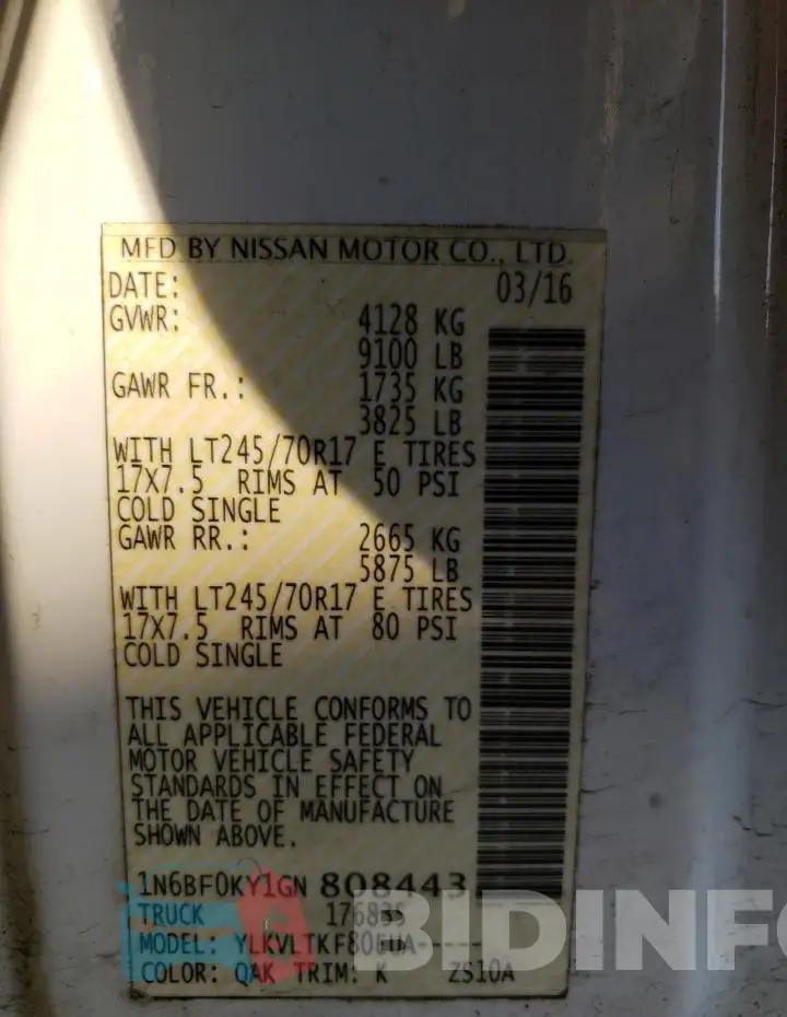 1N6BF0KY1GN808443 Photo# 12