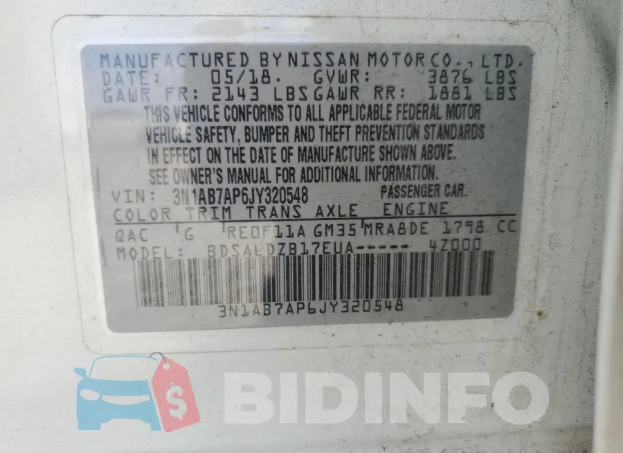3N1AB7AP6JY320548 Photo# 12