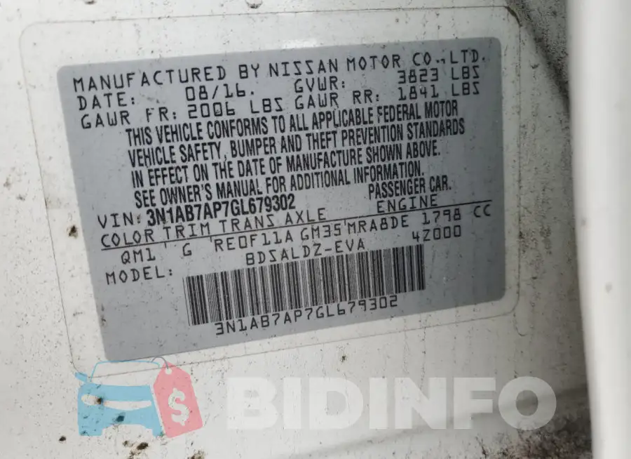 3N1AB7AP7GL679302 Photo# 12