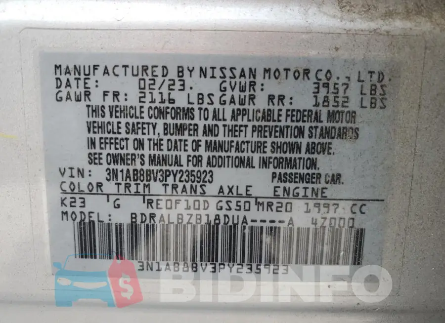 3N1AB8BV3PY235923 Photo# 12