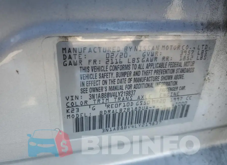3N1AB8BV4LY219837 Photo# 13