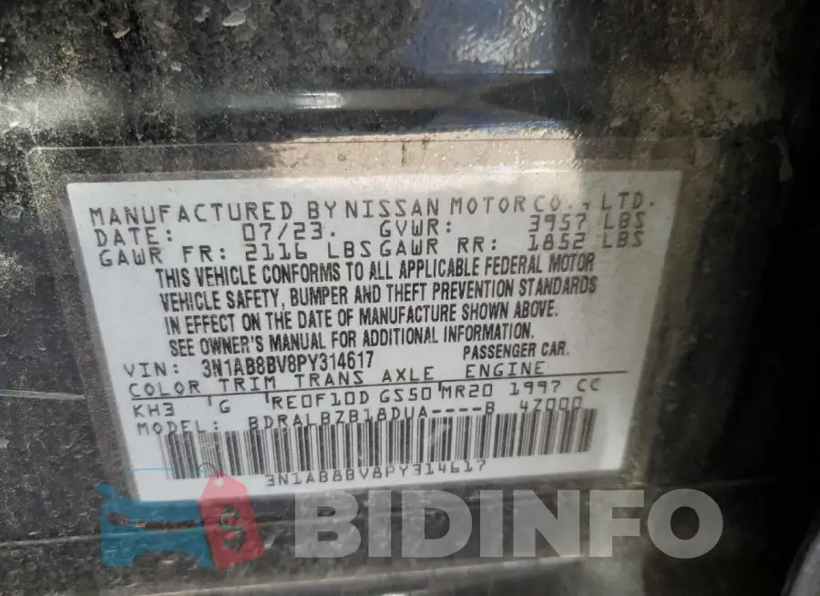 3N1AB8BV8PY314617 Photo# 12