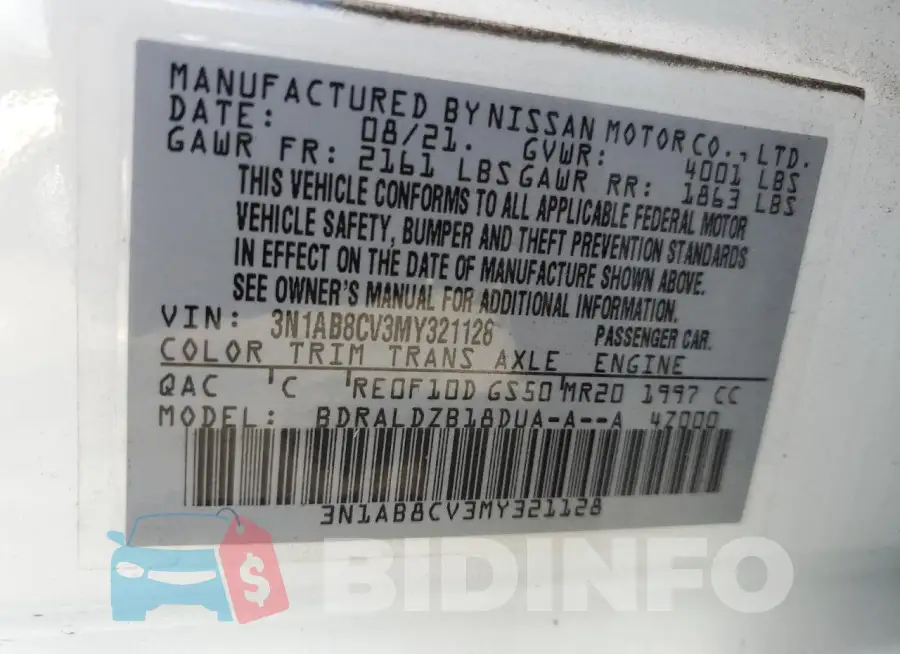 3N1AB8CV3MY321128 Photo# 12