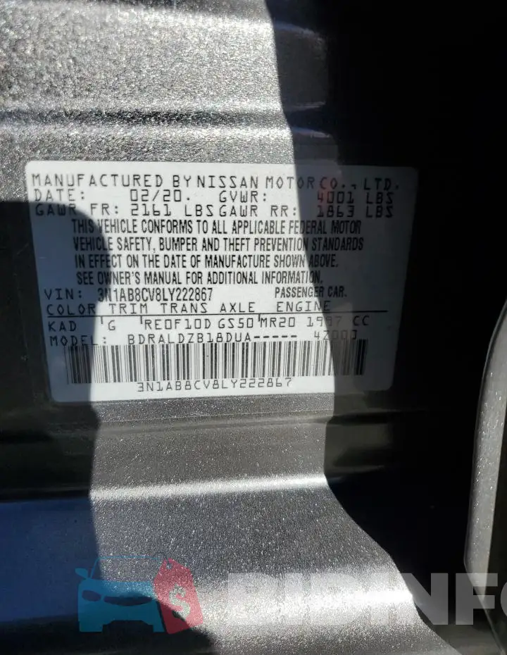 3N1AB8CV8LY222867 Photo# 13