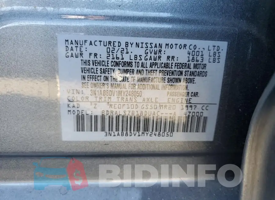3N1AB8DV1MY248050 Photo# 12