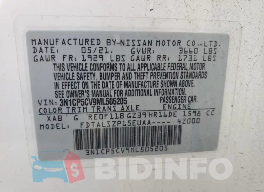 3N1CP5CV9ML505205 Photo# 13