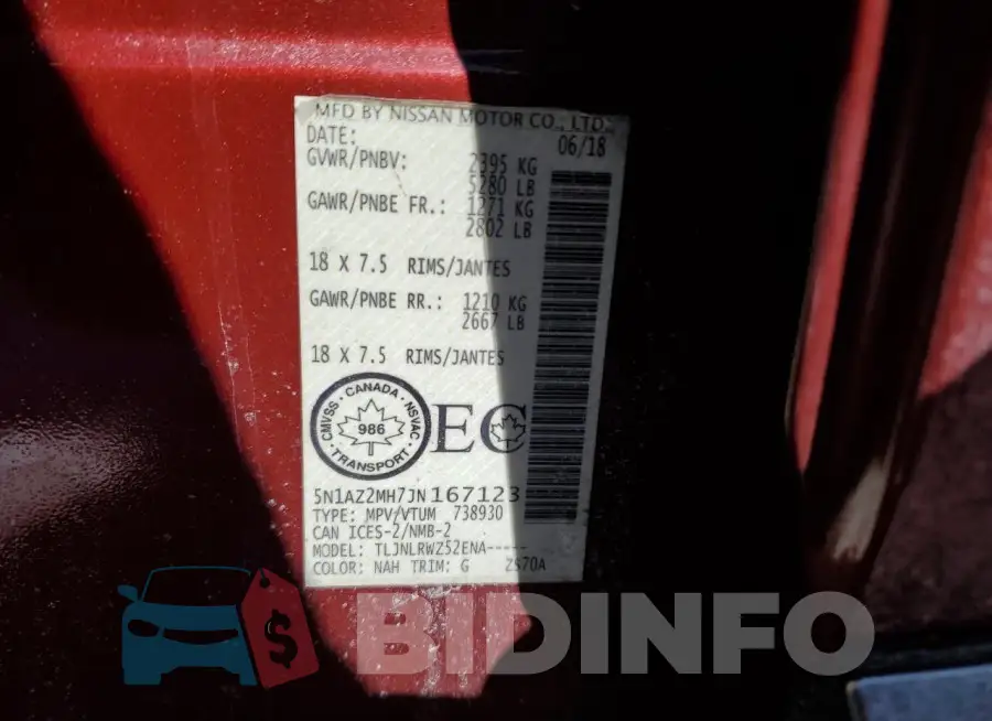 5N1AZ2MH7JN167123 Photo# 14