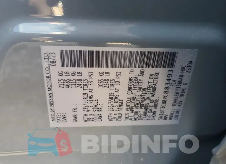 5N1BT3CB8PC883493 Photo# 13