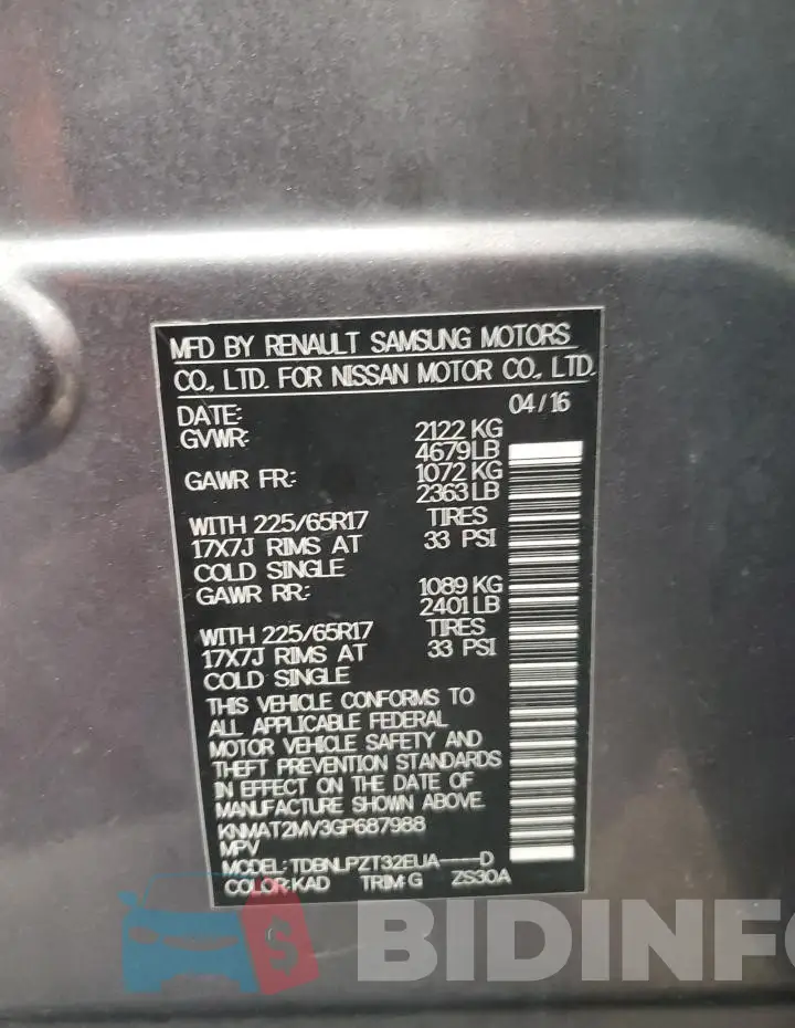 KNMAT2MV3GP687988 Photo# 12