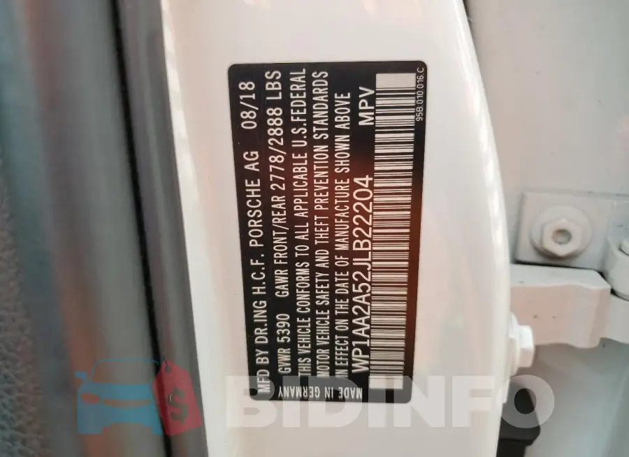 WP1AA2A52JLB22204 Photo# 13