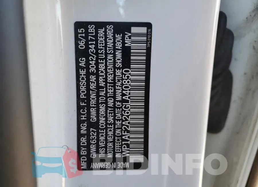 WP1AF2A26GLA40850 Photo# 14