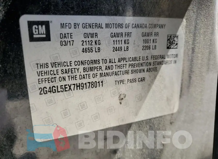 2G4GL5EX7H9178011 Photo# 12