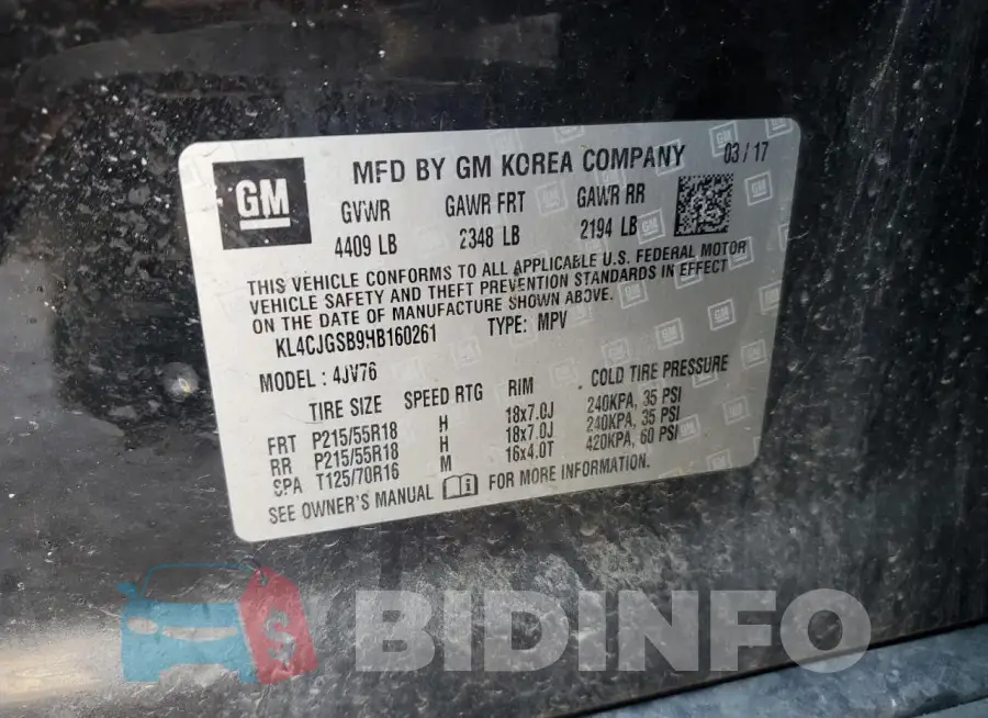 KL4CJGSB9HB160261 Photo# 13