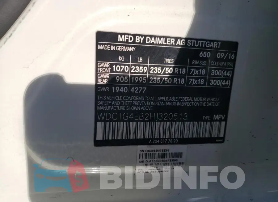 WDCTG4EB2HJ320513 Photo# 14