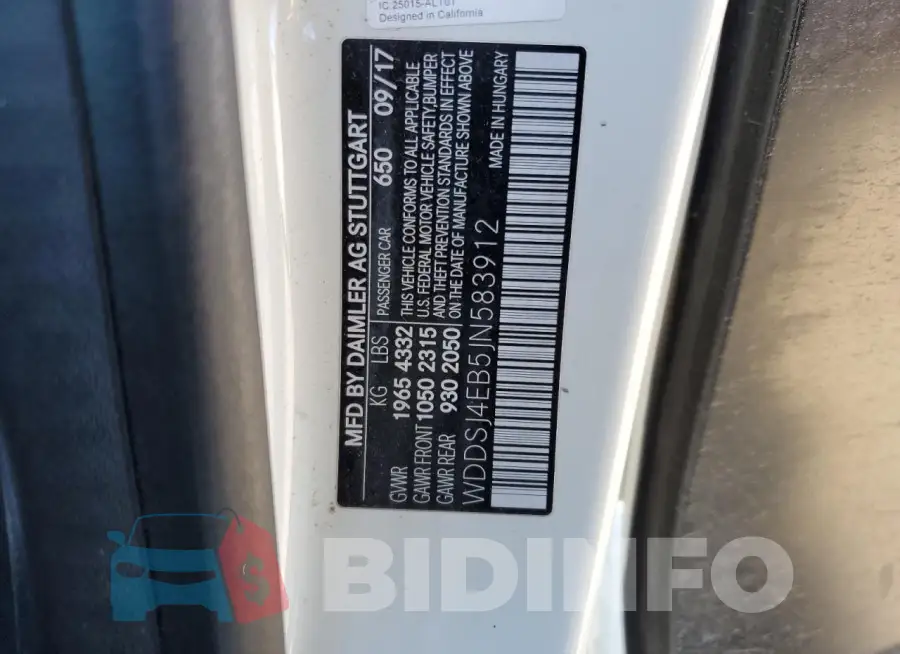 WDDSJ4EB5JN583912 Photo# 12