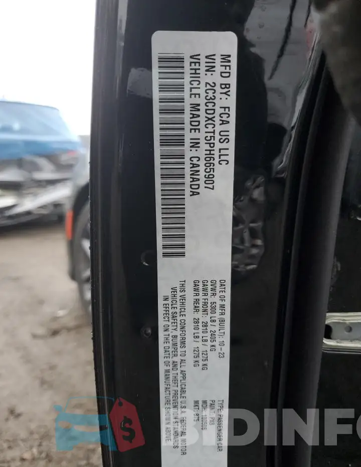 2C3CDXCT5PH665907 Photo# 12