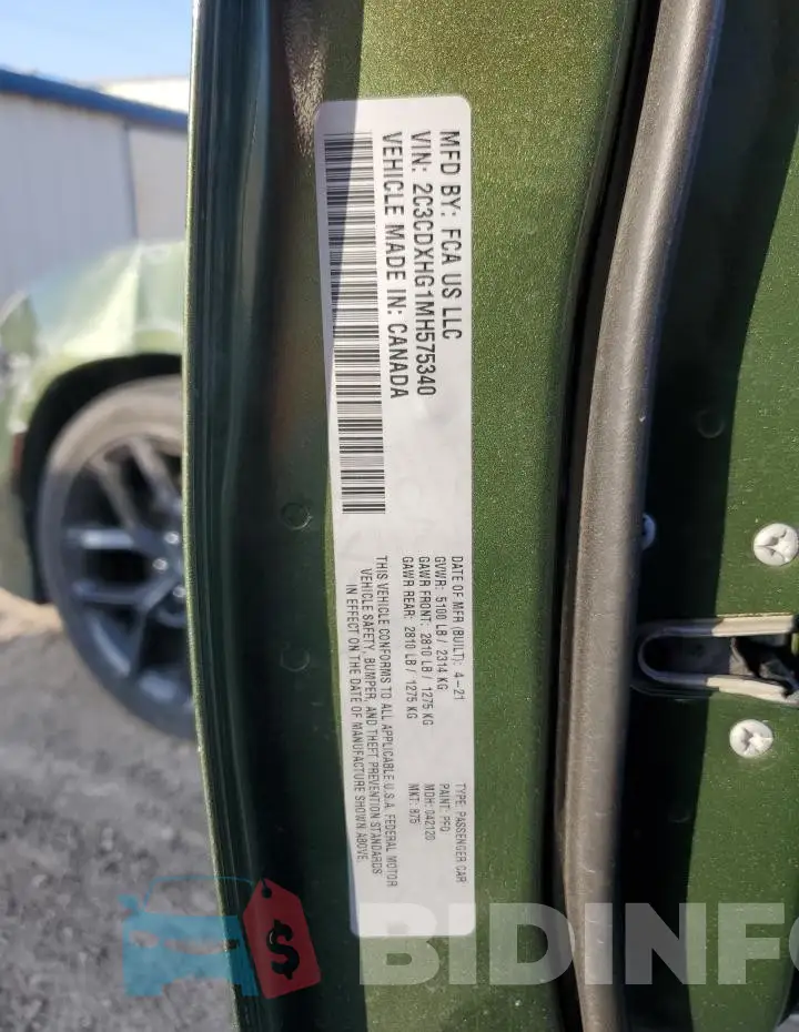 2C3CDXHG1MH575340 Photo# 12