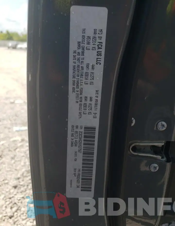 2C3CDXHG2KH527567 Photo# 12