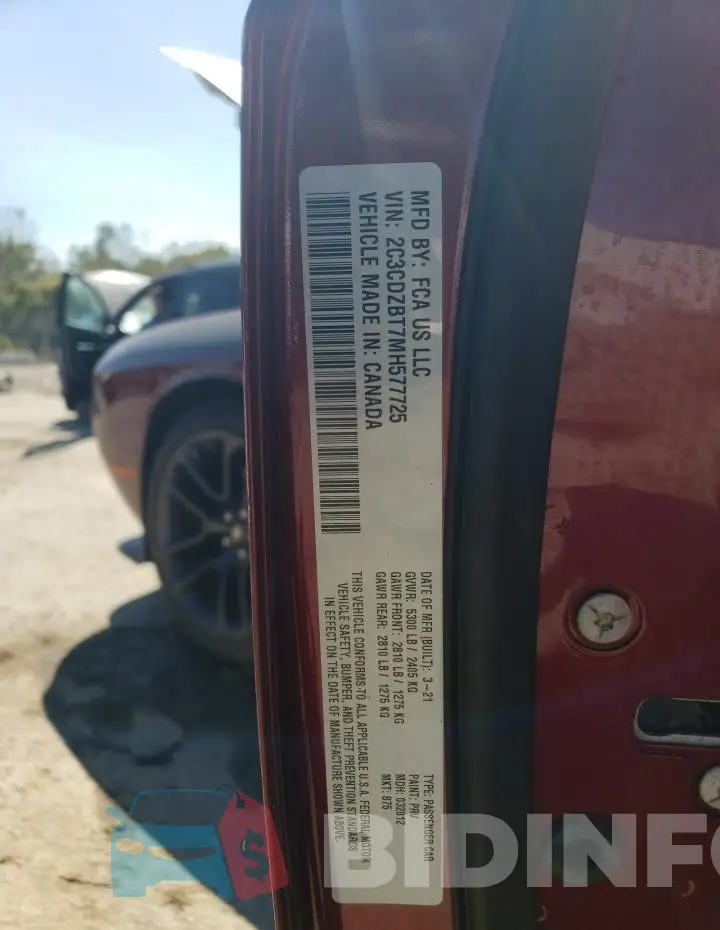 2C3CDZBT7MH577725 Photo# 13