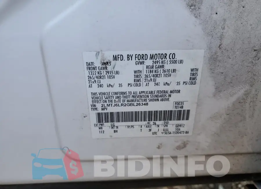 2LMTJ6LR2GBL26348 Photo# 13