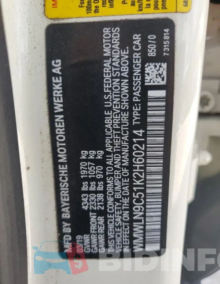 WMWLN9C51K2H60214 Photo# 12