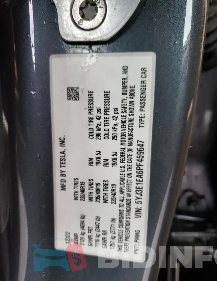5YJ3E1EA6PF459647 Photo# 12