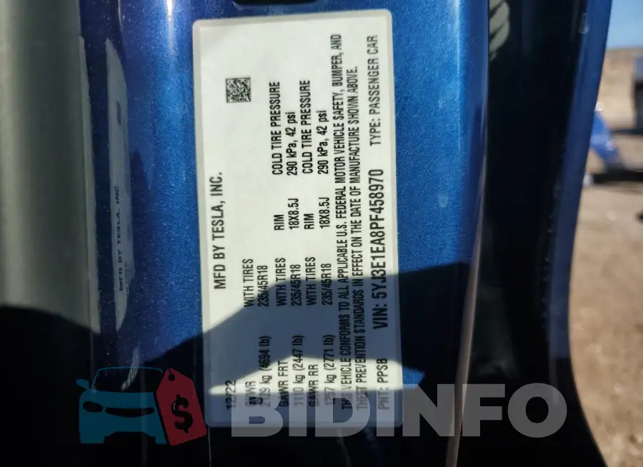 5YJ3E1EA8PF458970 Photo# 13