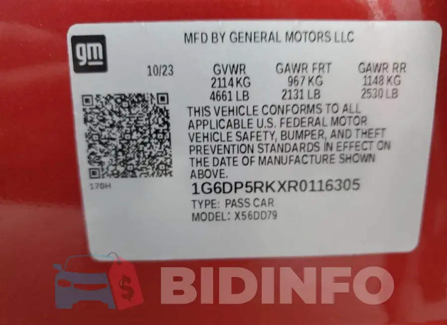 1G6DP5RKXR0116305 Photo# 13