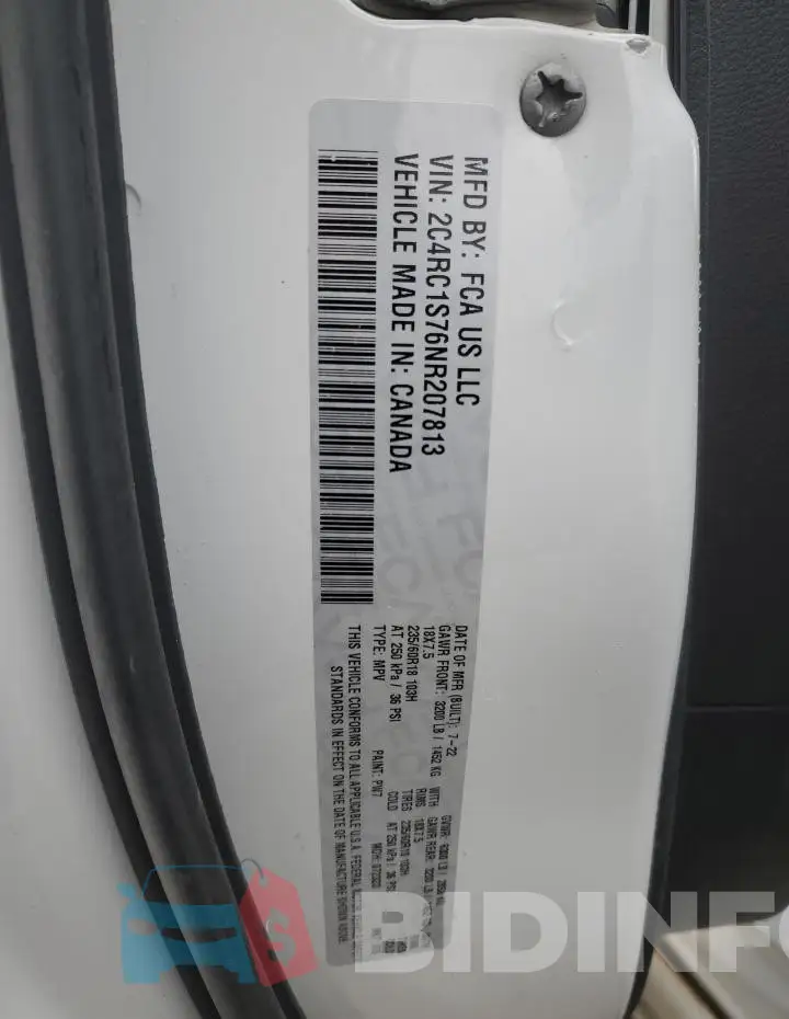 2C4RC1S76NR207813 Photo# 14