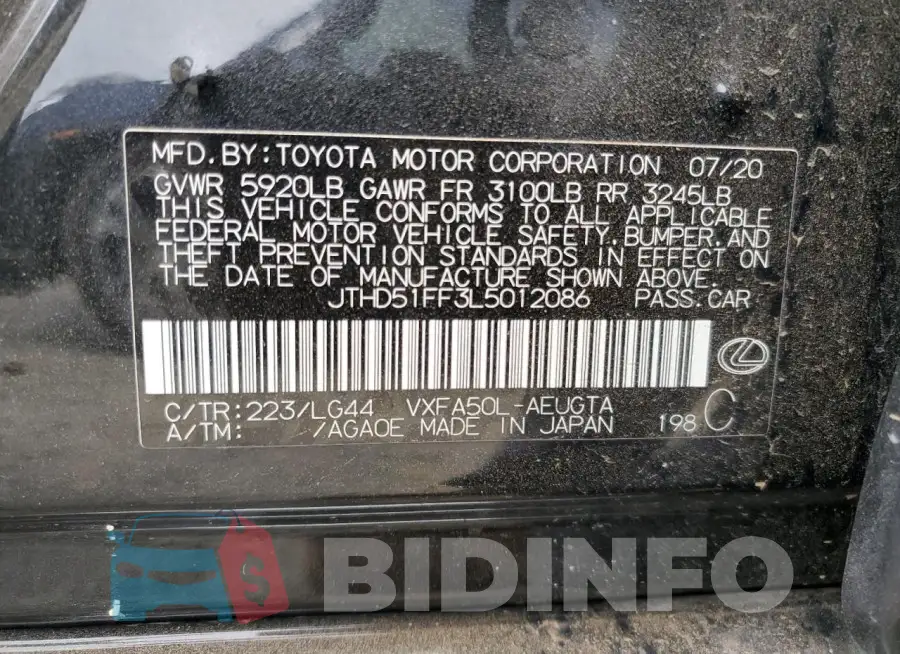 JTHD51FF3L5012086 Photo# 12
