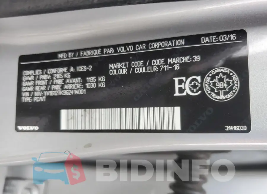 YV1612TK9G2414001 Photo# 13