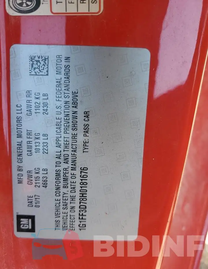 1G1FF3D78H0181676 Photo# 12