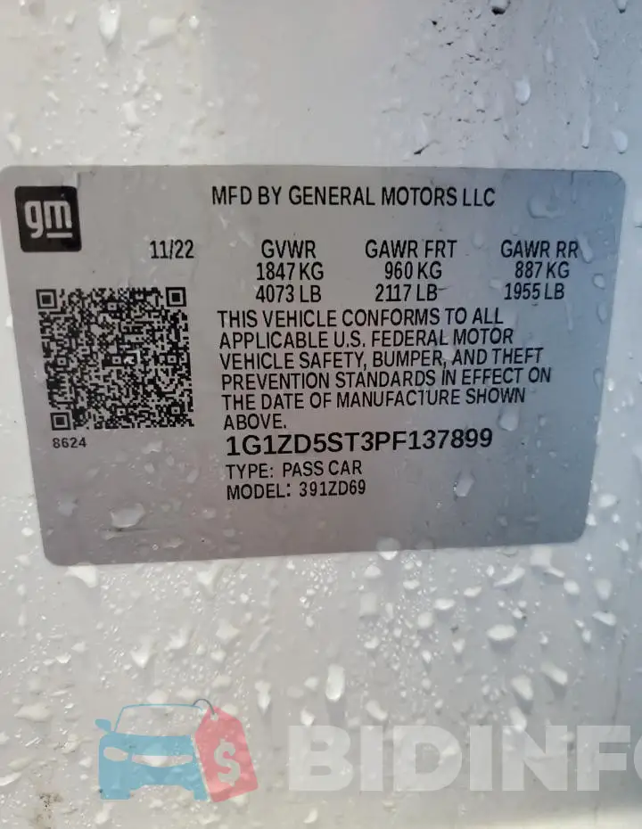 1G1ZD5ST3PF137899 Photo# 12