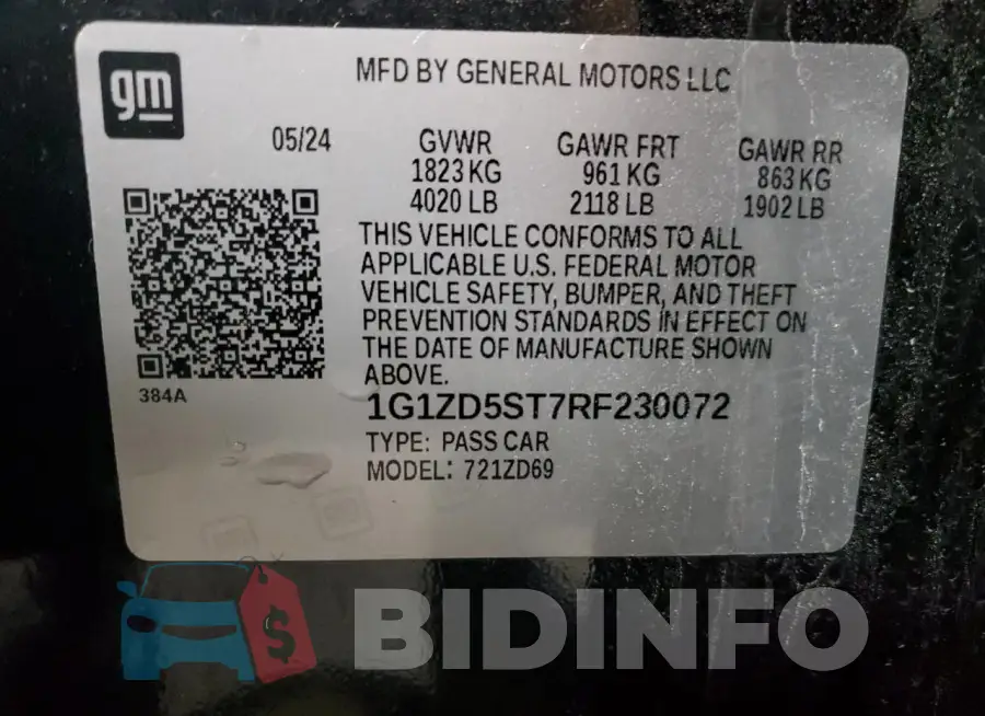 1G1ZD5ST7RF230072 Photo# 12