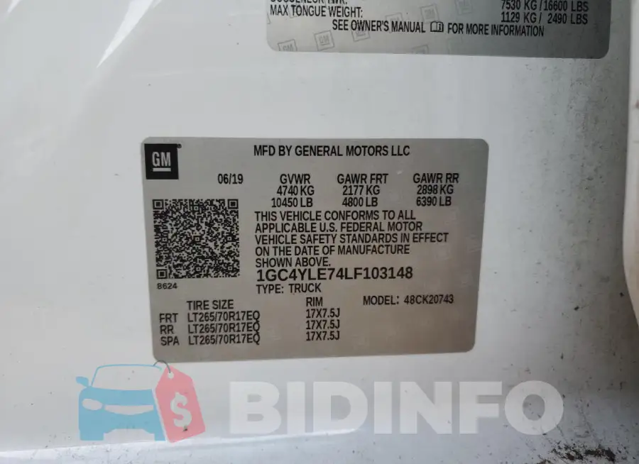 1GC4YLE74LF103148 Photo# 13