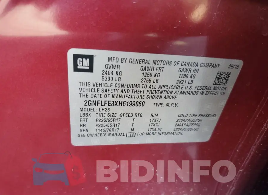 2GNFLFE3XH6199060 Photo# 12