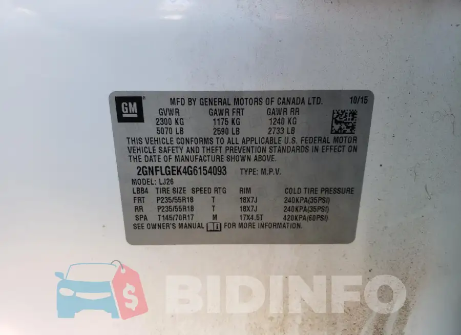 2GNFLGEK4G6154093 Photo# 13