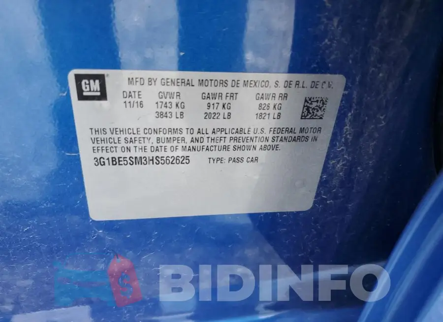 3G1BE5SM3HS562625 Photo# 12