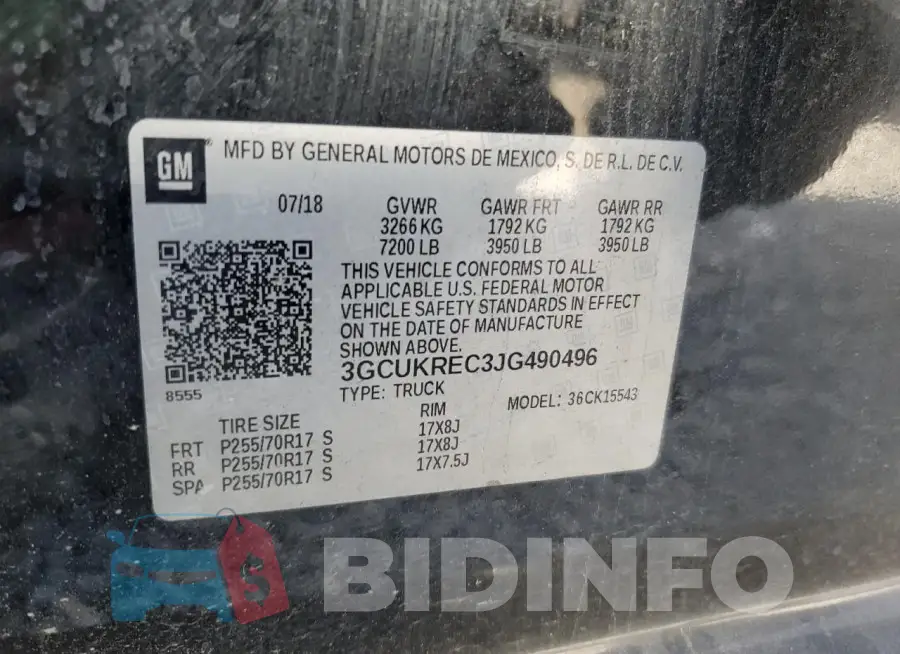 3GCUKREC3JG490496 Photo# 13