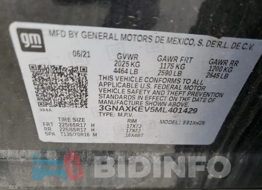 3GNAXKEV5ML401429 Photo# 13