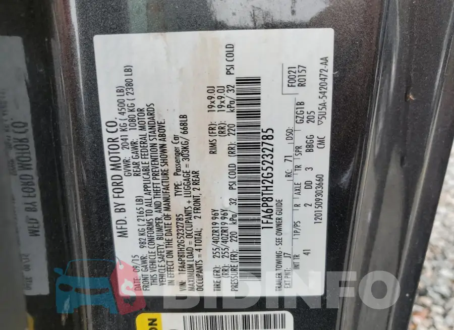 1FA6P8TH2G5232785 Photo# 12