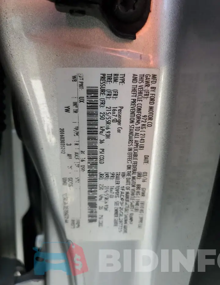 1FADP3F20GL297731 Photo# 12