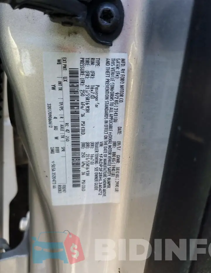 1FADP3F28HL340472 Photo# 12