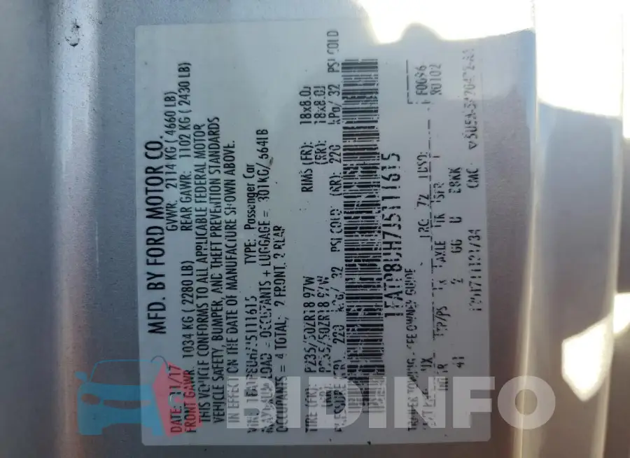 1FATP8UH7J5111615 Photo# 12
