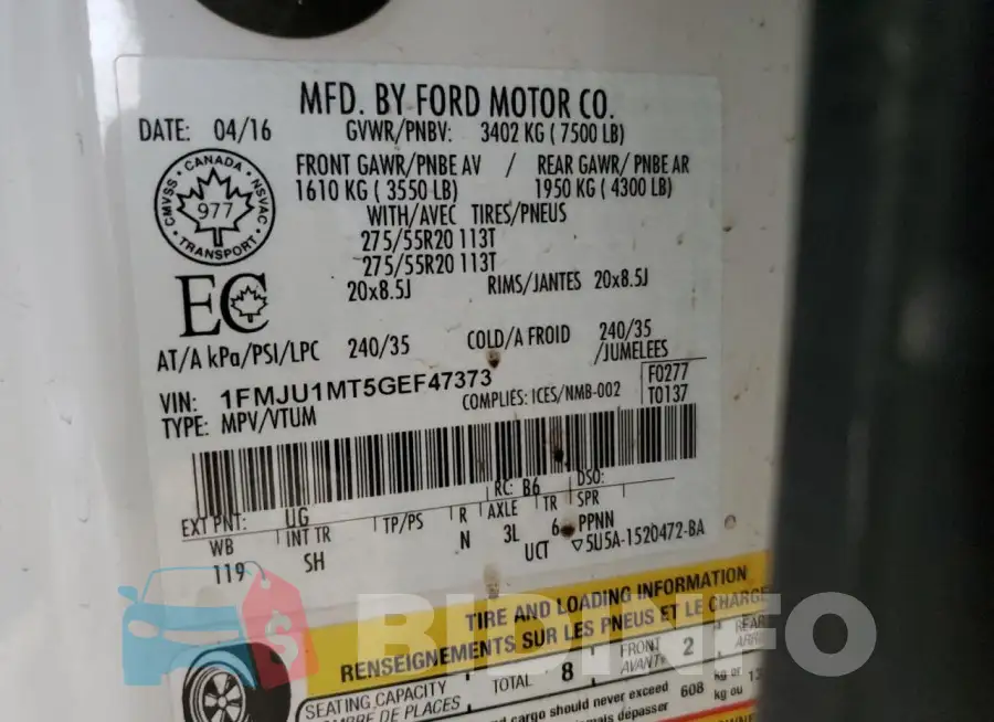 1FMJU1MT5GEF47373 Photo# 13