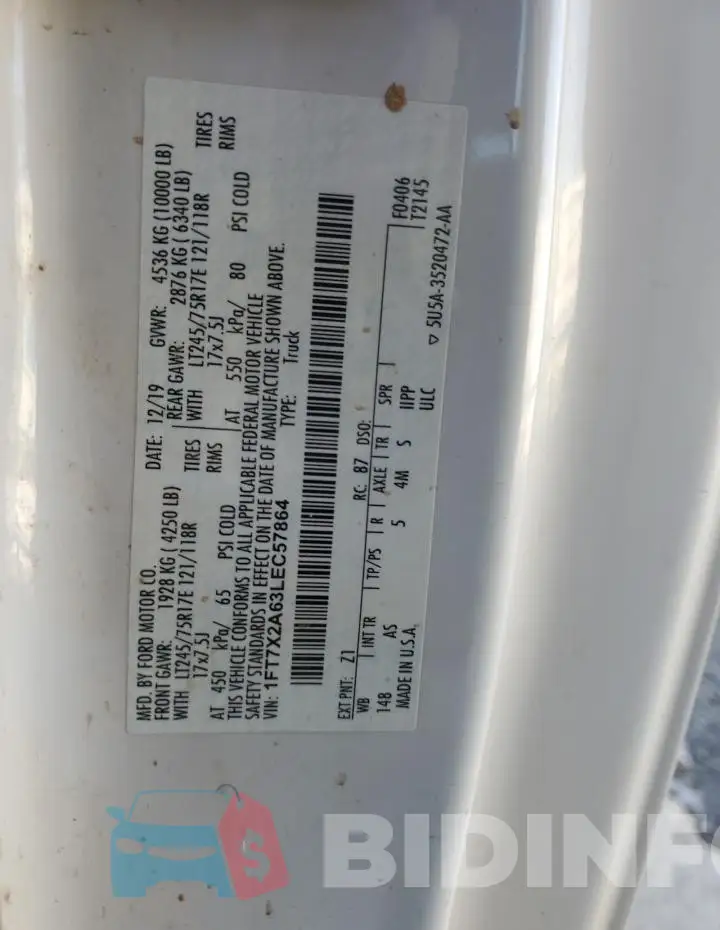 1FT7X2A63LEC57864 Photo# 12